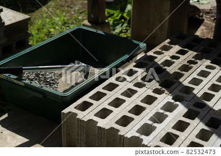 Block concrete work cement 82532473