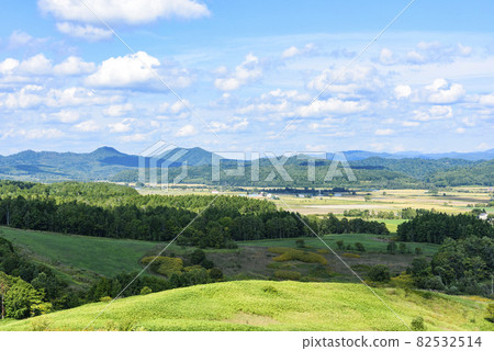 俯瞰北海道中部美妙的糧倉的萌之丘 82532514