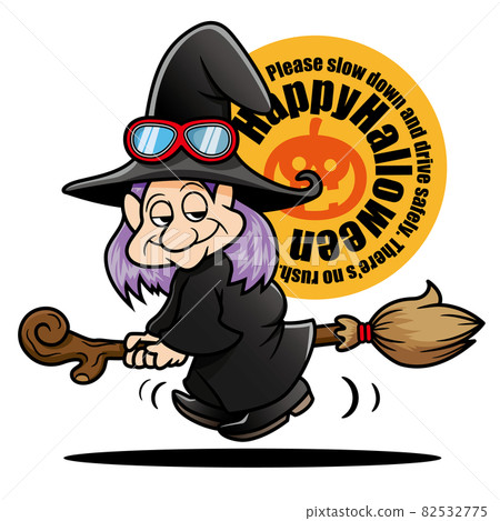 Halloween Illustration: 3 (Safe Flight Witch) 82532775