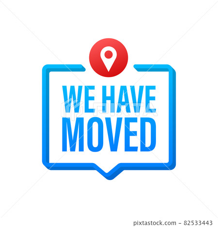 We re moving icon badge. Ready for use in web or print design. Vector stock illustration. We re moving icon badge. Ready for use in web or print design. Vector stock illustration. 82533443