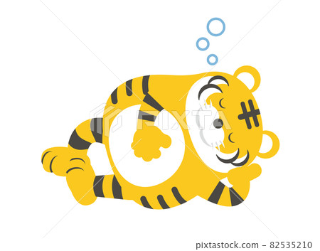 Vector illustration of tiger character (sleeping) Vector illustration of tiger character (sleeping) 82535210