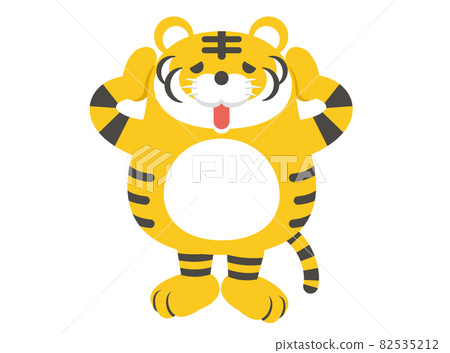 Vector illustration of tiger character (shock) 82535212