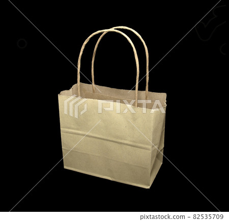 Paper bag for takeaway isolated on black background 82535709
