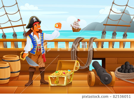 Island Treasure Pirates Cartoon 82536051