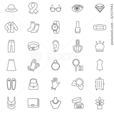 Icon set for clothes and personal belongings 82537441