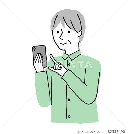操作智能手機的老人 82537490