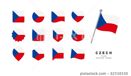 Czech flag icon set of various shapes vector illustration 82538330