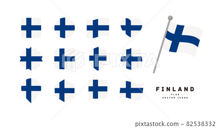 芬蘭國旗圖標設置各種形狀的矢量圖 芬蘭國旗圖標設置各種形狀的矢量圖 82538332