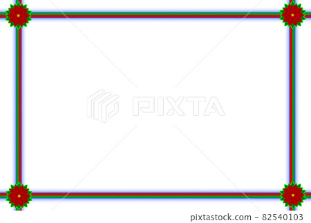 聖誕相框相框-絲帶藍邊模糊-5葉紅花-綠邊(明信片比例)問候語 聖誕相框相框-絲帶藍邊模糊-5葉紅花-綠邊(明信片比例)問候語 82540103