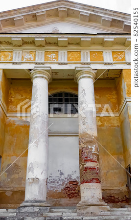 Restoration of an abandoned old church. Restoration of an old building of an abandoned Christian church Restoration of an abandoned old church. Restoration of an old building of an abandoned Christian church 82540155
