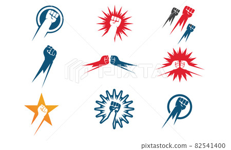 strong hand power logo vector set - Stock Illustration [82541400] - PIXTA
