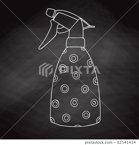 Sketch garden sprayer. Bottle aerosol isolated on a black background. Vector Sketch garden sprayer. Bottle aerosol isolated on a black background. Vector 82541414