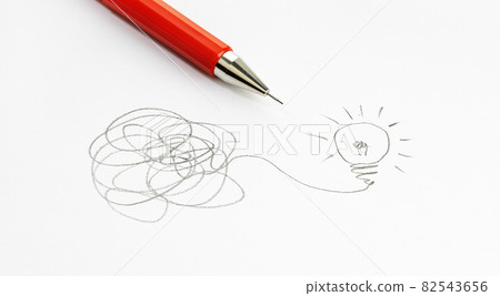 Complexity and idea development, brainstorming and problem solving concept. Difficult to easy 82543656