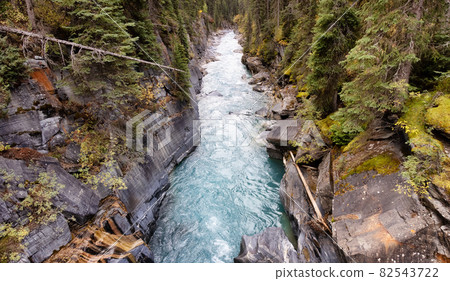 Fresh Water rushing in a canyon. Canadian Nature Background. 82543722