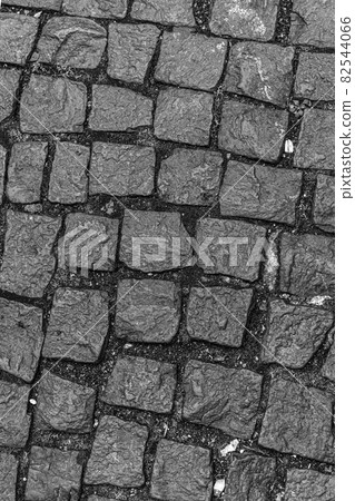 old broken stone path in cobble garden close up old broken stone path in cobble garden close up 82544066