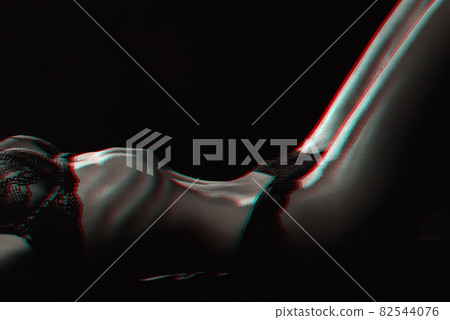 Slim thin female body in underwear. Sexy figure of a girl Slim thin female body in underwear. Sexy figure of a girl 82544076