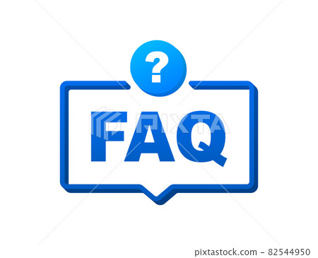 Frequently asked questions FAQ banner. Speech bubble with text FAQ. Vector stock illustration. Frequently asked questions FAQ banner. Speech bubble with text FAQ. Vector stock illustration. 82544950