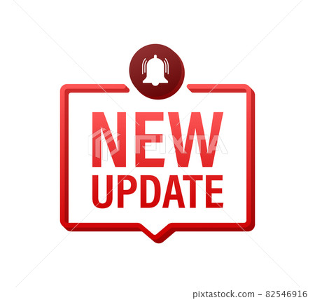 Red new update banner in modern style. Web design. Vector stock illustration. 82546916