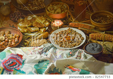 Traditional kutia and spices in Ukraine 82547733