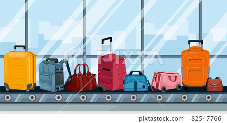 Airport Conveyor With Luggage 82547766
