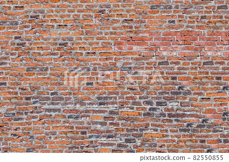 red brick wall background old and broken, city defensive fort 82550855
