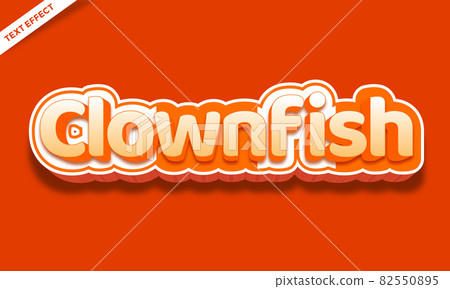 orange clownfish  text effect design 82550895