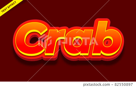 red crab skin text effect design 82550897