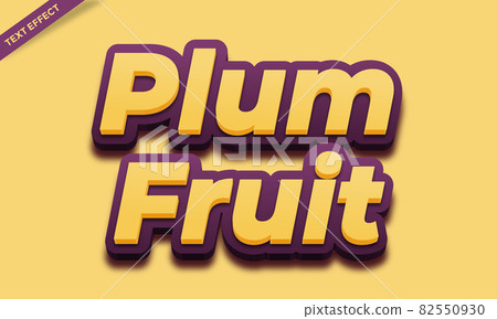 plum fruit fresh text effect design 82550930
