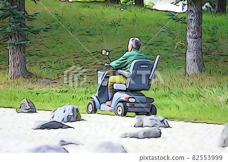 Pastel style "Grandpa taking a walk in a senior car" Illustration image Pastel style "Grandpa taking a walk in a senior car" Illustration image 82553999