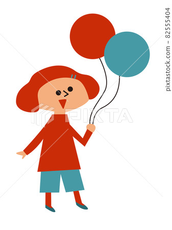 A girl with a balloon A girl with a balloon 82555404