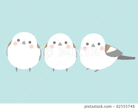 帶有也可用作卡片的長尾山雀圖像的插圖 帶有也可用作卡片的長尾山雀圖像的插圖 82555748