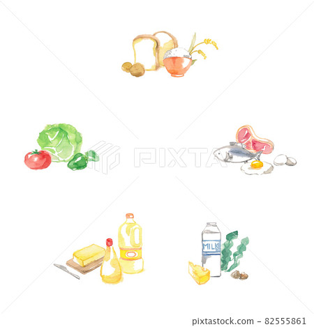 Ingredients divided by the five major nutrients Ingredients divided by the five major nutrients 82555861