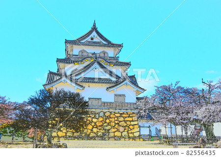 彥根城國寶城塔櫻花春天 82556435