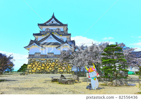 彥根城國寶城塔櫻花春天彥根彥 彥根城國寶城塔櫻花春天彥根彥 82556436