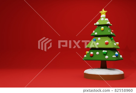 3D material_cute Christmas tree 3D material_cute Christmas tree 82558960