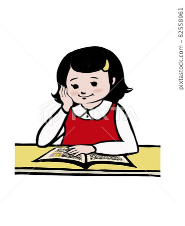 A girl reading a book 82558961