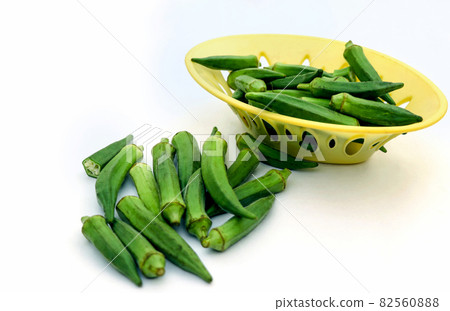 Raw okra or ladyfingers Raw okra or ladyfingers 82560888
