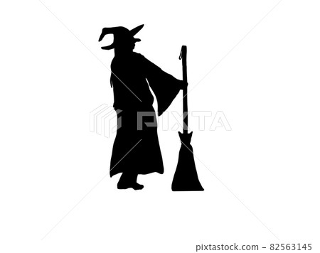 可用於萬聖節等的女巫剪影插圖。 82563145