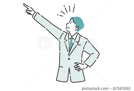 以人的頂部為目標的商務人士 面向左側的男性 82563892