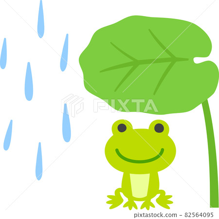 Frog sitting under the leaves 82564095