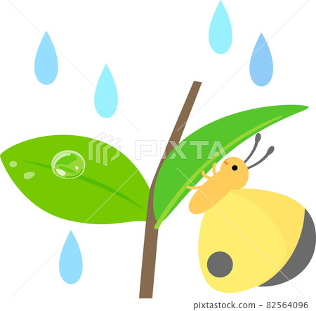 蝴蝶躲在樹葉後面避雨 82564096