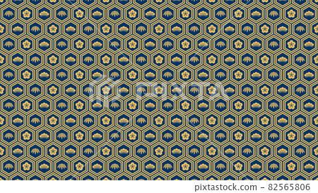 Shochikuume turtle shell pattern Japanese pattern background material Shochikuume turtle shell pattern Japanese pattern background material 82565806