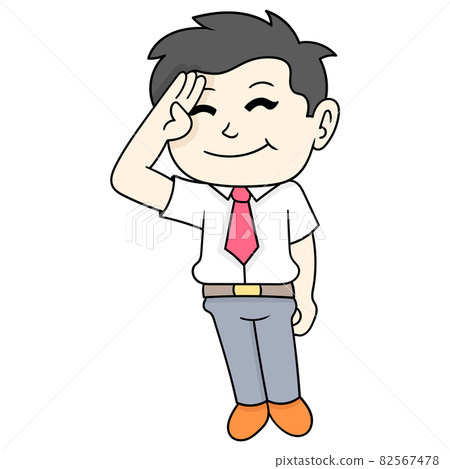 businessman boy standing respectfully, doodle icon image kawaii businessman boy standing respectfully, doodle icon image kawaii 82567478