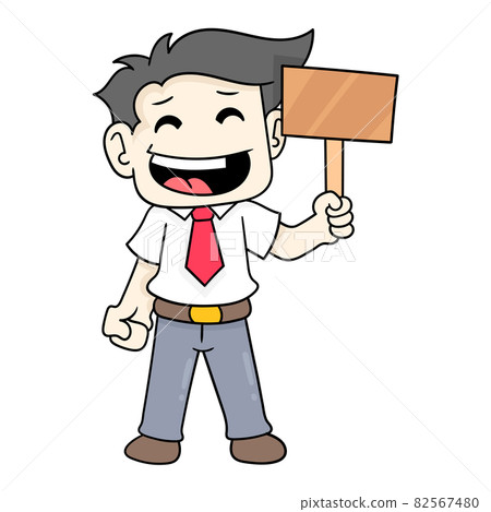 boy is laughing carrying blank board template, doodle icon image kawaii boy is laughing carrying blank board template, doodle icon image kawaii 82567480