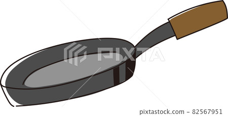 Iron frying pan with wooden handle 82567951
