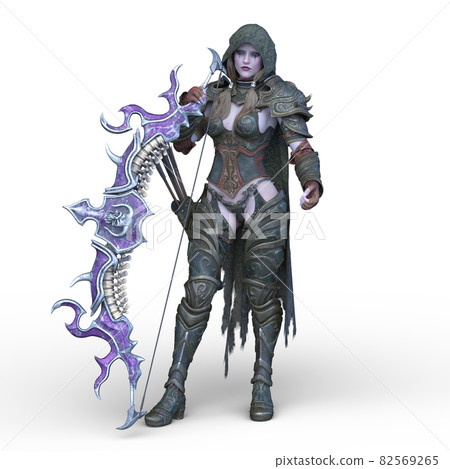 Female warrior with a bow and arrow 82569265