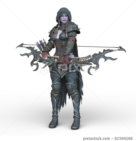 Female warrior with a bow and arrow Female warrior with a bow and arrow 82569266