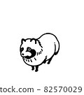 浣熊的插圖（黑白） 82570029