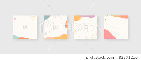 Social media template. Trendy editable social media post template. Mockup isolated. Template design. Vector illustration. 82571216