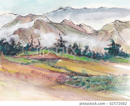 View of Mt. Tairapyo from Mt. Naeba [Autumn leaves] Climbing in October 82572082